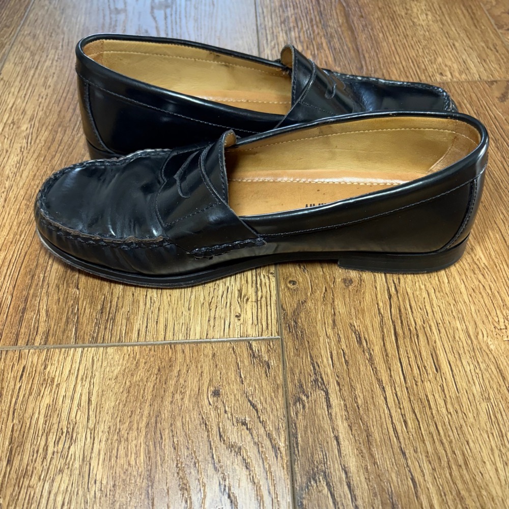 Johnston & Murphy Sheepskin Penny Loafers Black Pre-Flex Leather Shoes Mens 8.5M - Picture 11 of 12